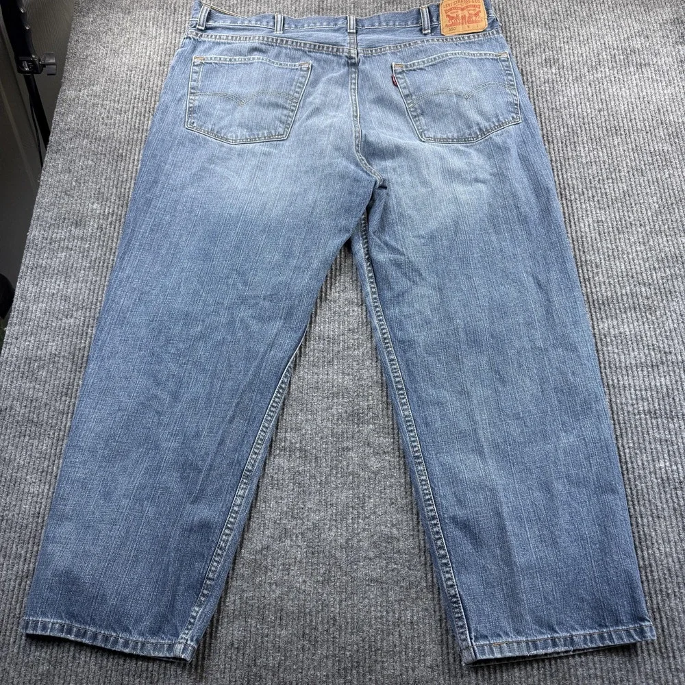 Levis 550 Jeans Mens 40x27 Light Wash Blue Relaxed Tapered Denim Casual Pants‎